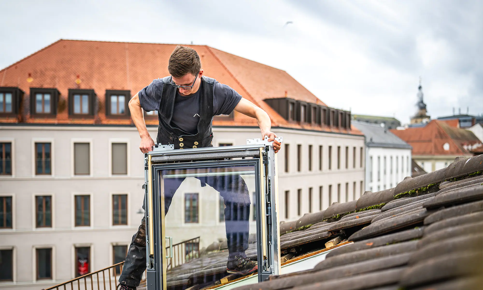 buckel dach + wand flach und dachfenster und dachbalkone neubau